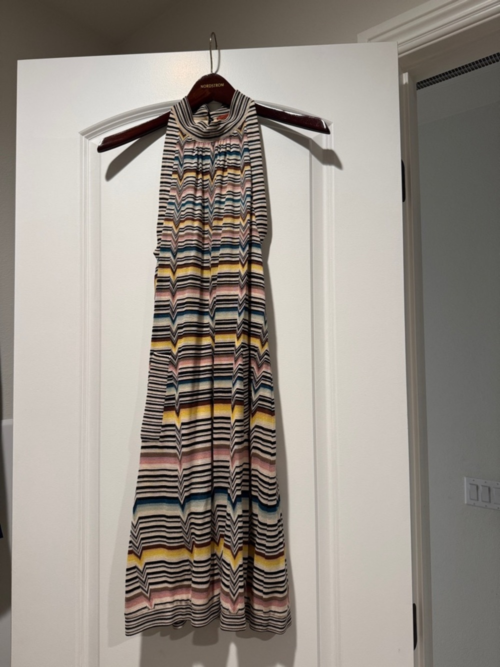 Authentic Missoni Halter Maxi Dress in Multicolor size is European 40